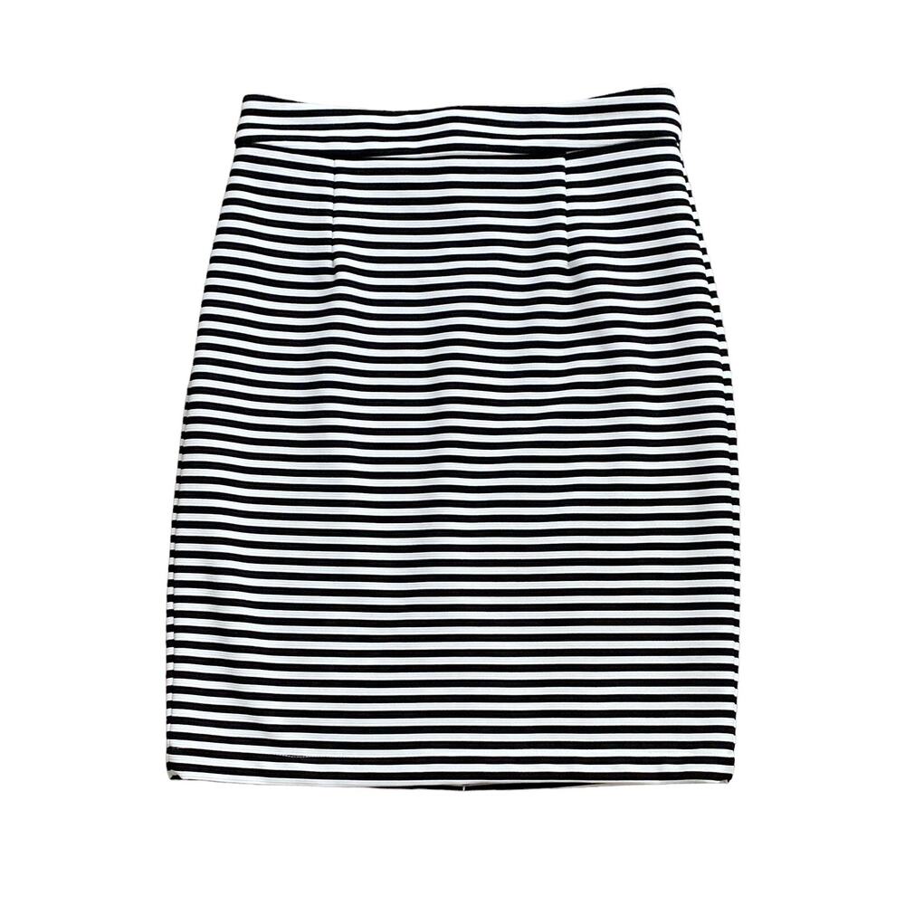 Sugarlips Career Pencil Skirt Womens Small Black White Striped Stretch Lined